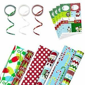 Hallmark two sided gift wrap reversible kit new